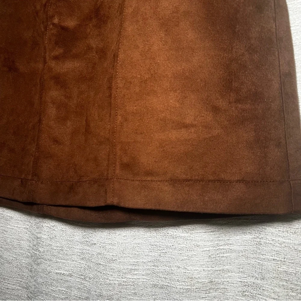 Banana Republic Suede Rich Brown Preppy Academia Mini Skirt Size 6